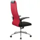 Кресло руководителя PREMIUM Ultimate EX-801 хром, плотная двойная сетка Х2, черное/красное. Фото товара с разных ракурсов.