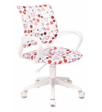 Кресло детское Бюрократ KD-W4 белый аниме крестов. пластик пластик белый